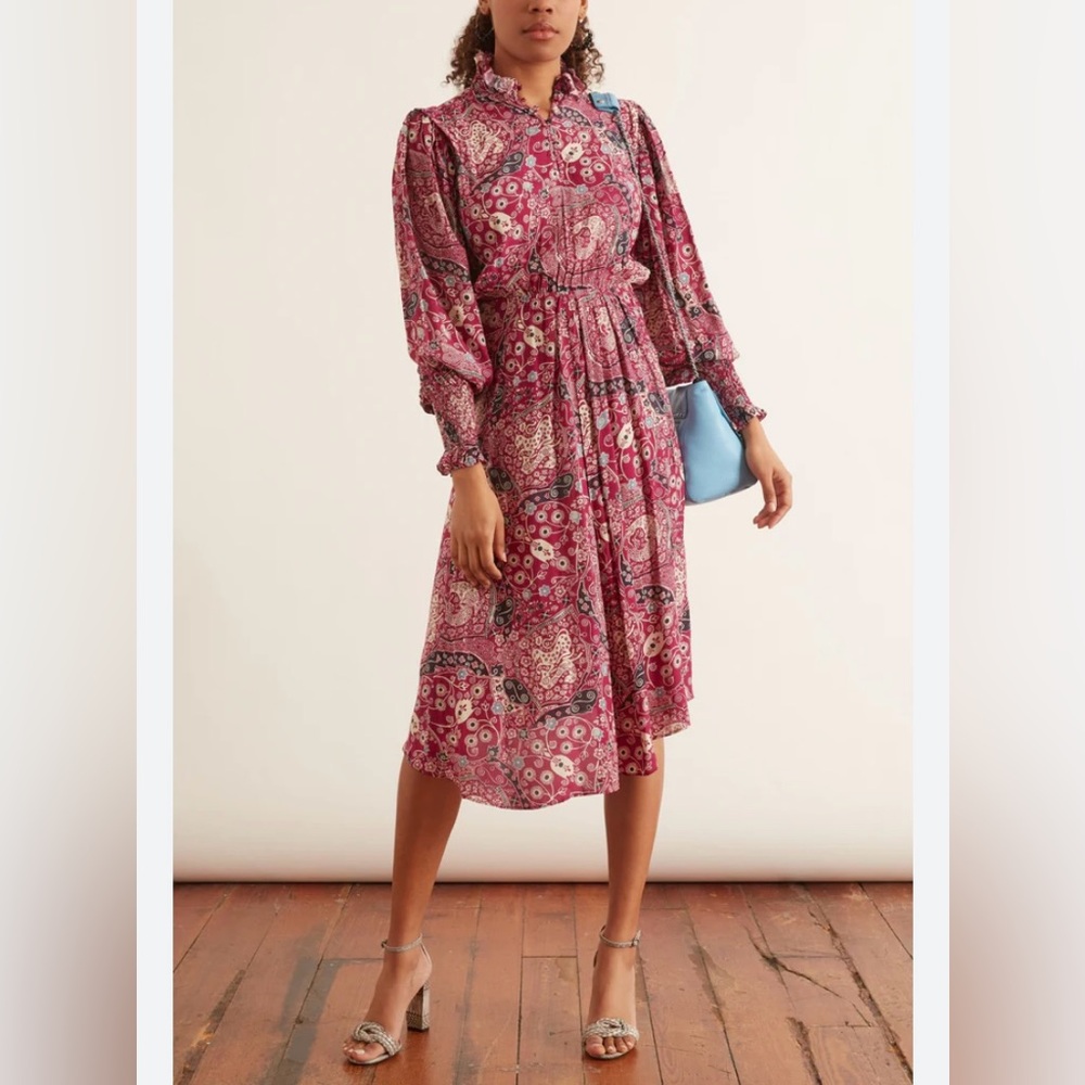 Isabel Marant Etoile | Cescott Dress in Fuschia | Sz 34 (US 2/4, Small) - EUC!